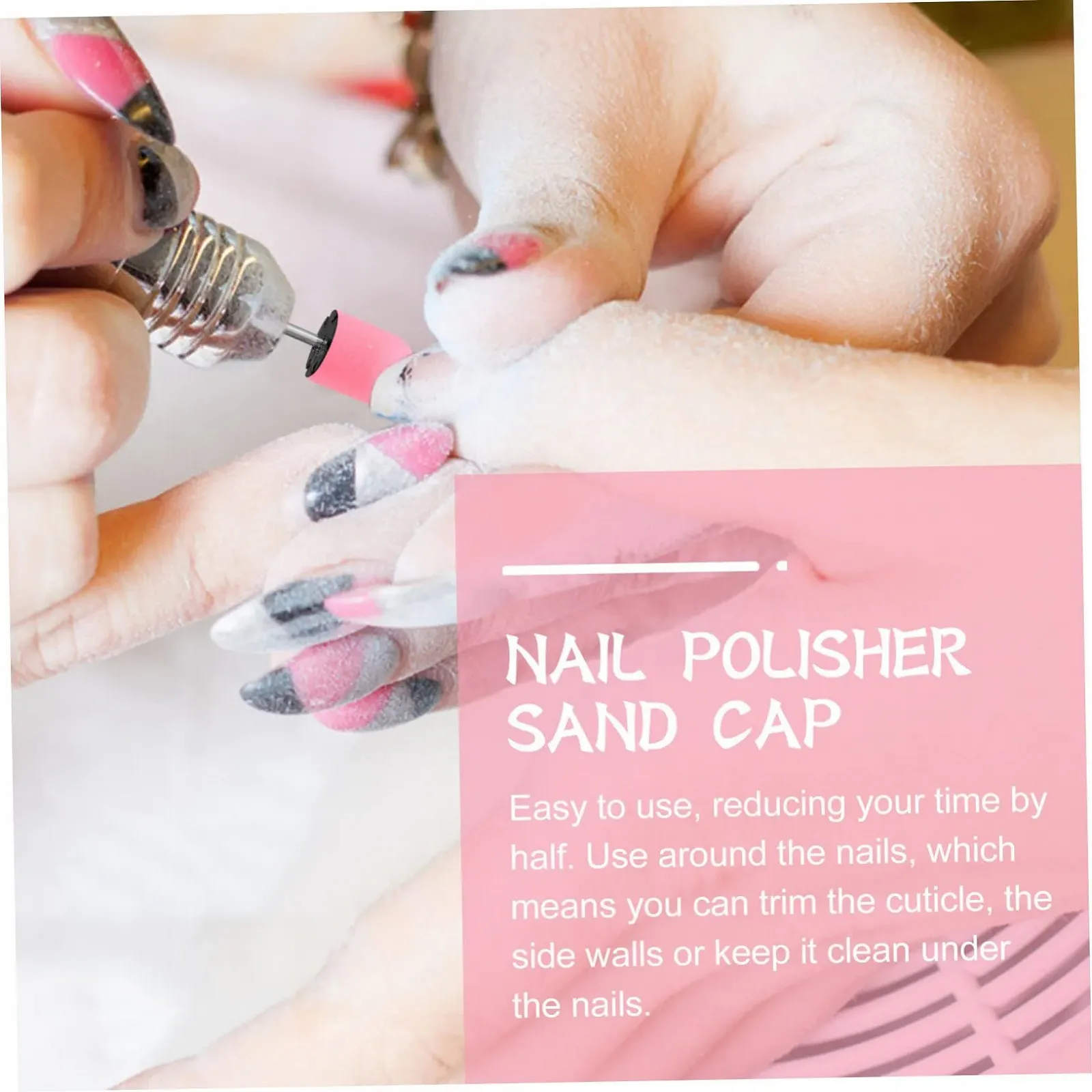 Набор для маникюра Healvian 10 штук, колпачки для шлифовки ногтей, для нейл-арта, фото №5