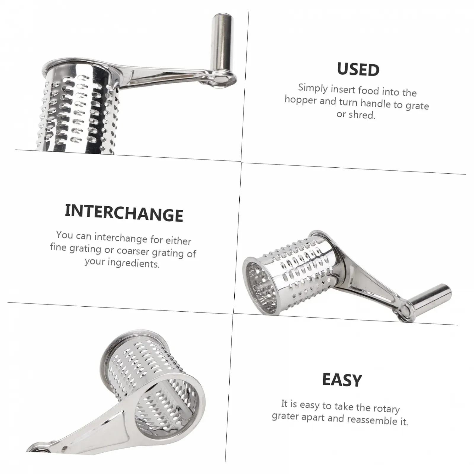 Ручная терка Abaodam 4 шт. Вращающаяся ручка, фото №9