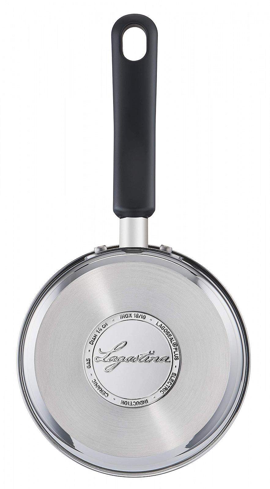 Кастрюля Lagostina Pratica 14 см с длинной ручкой для индукции нержавеющая сталь серая, фото №3