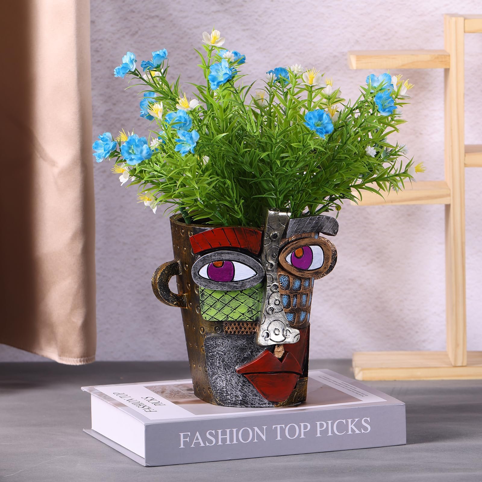 Горщик для квітів Обличчя 18,5 см Резин Retro Graffiti, фото №6