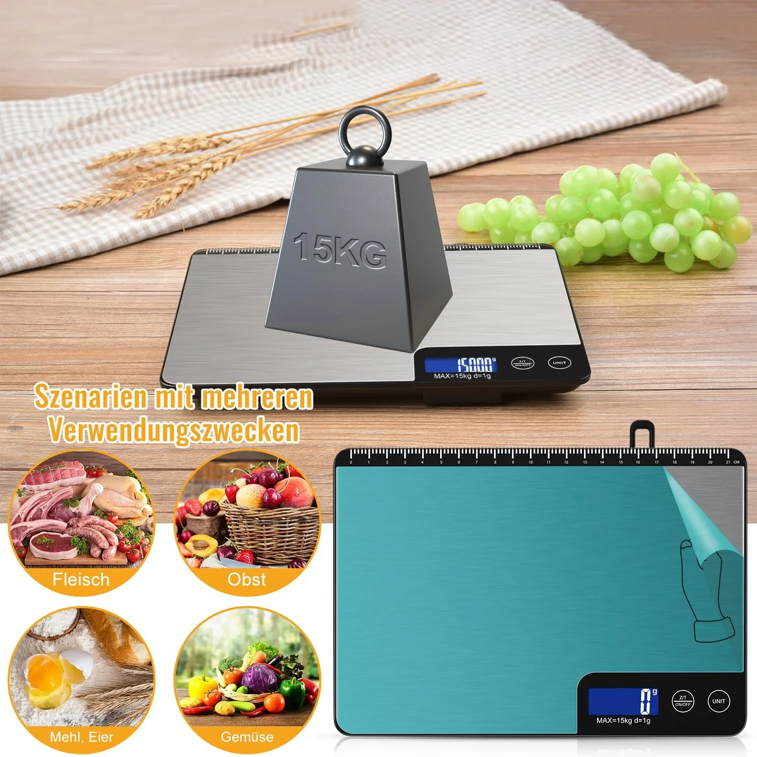 Кухонні ваги Diyife Professional Digital Electronic Scale 15 кг Stainless Steel, фото №6 Кухонні ваги Diyife Professional Digital Electronic Scale 15 кг Stainless Steel, фото №6