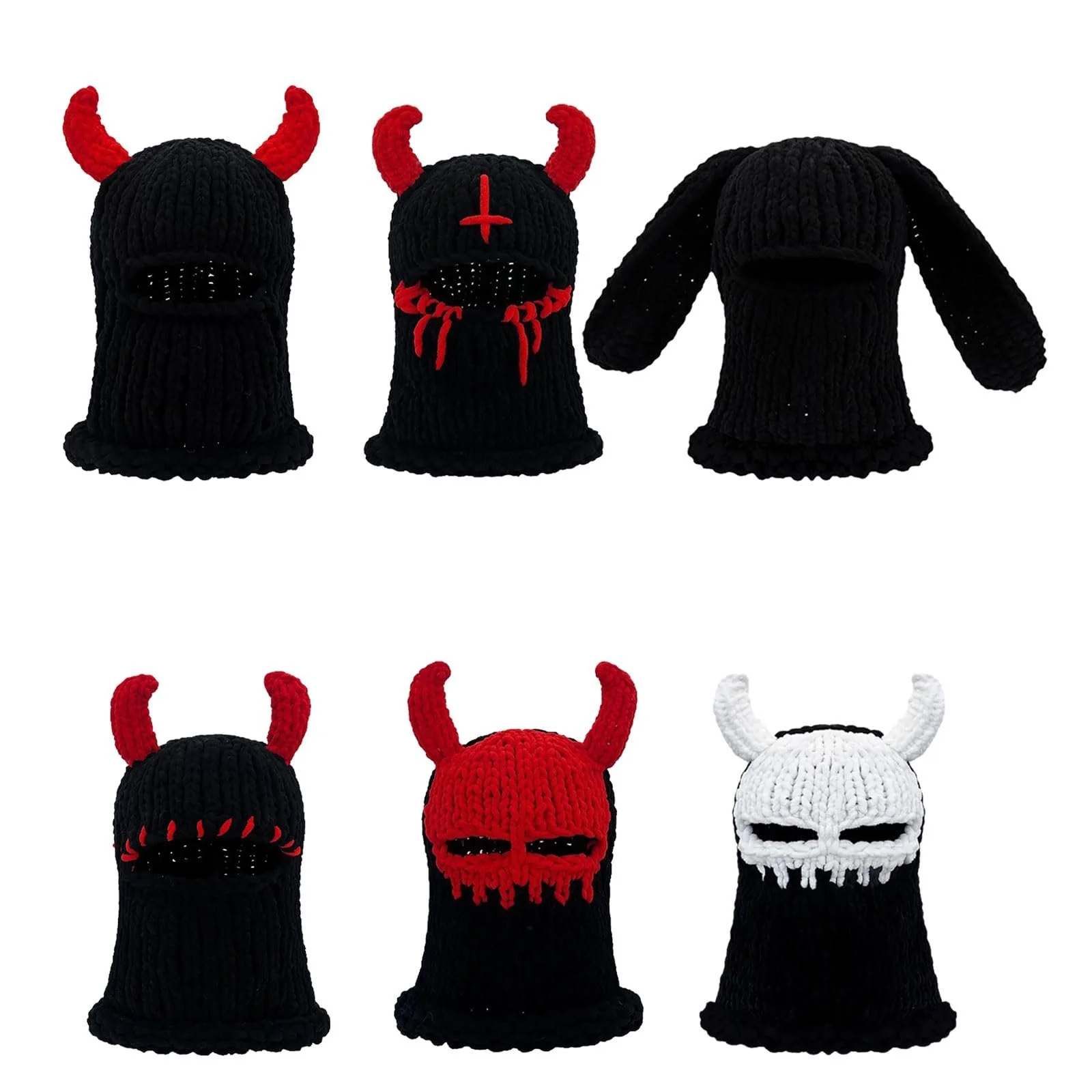 Шапка с рогами дьявола Limtula, дышащая, теплая, зимняя шапка, маска для лица, ветрозащитная, фото №7 Шапка с рогами дьявола Limtula, дышащая, теплая, зимняя шапка, маска для лица, ветрозащитная, фото №7