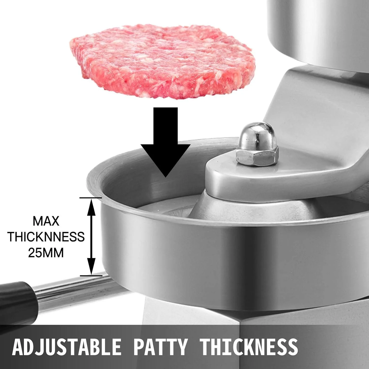 Ручной пресс для гамбургеров VEVOR JKH-130 Silver, фото №6 Ручной пресс для гамбургеров VEVOR JKH-130 Silver, фото №6