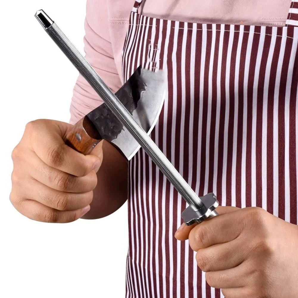 Мусат для заточування ножів нержавіюча сталь дерев'яна ручка 12 дюймів (30 см), фото №3