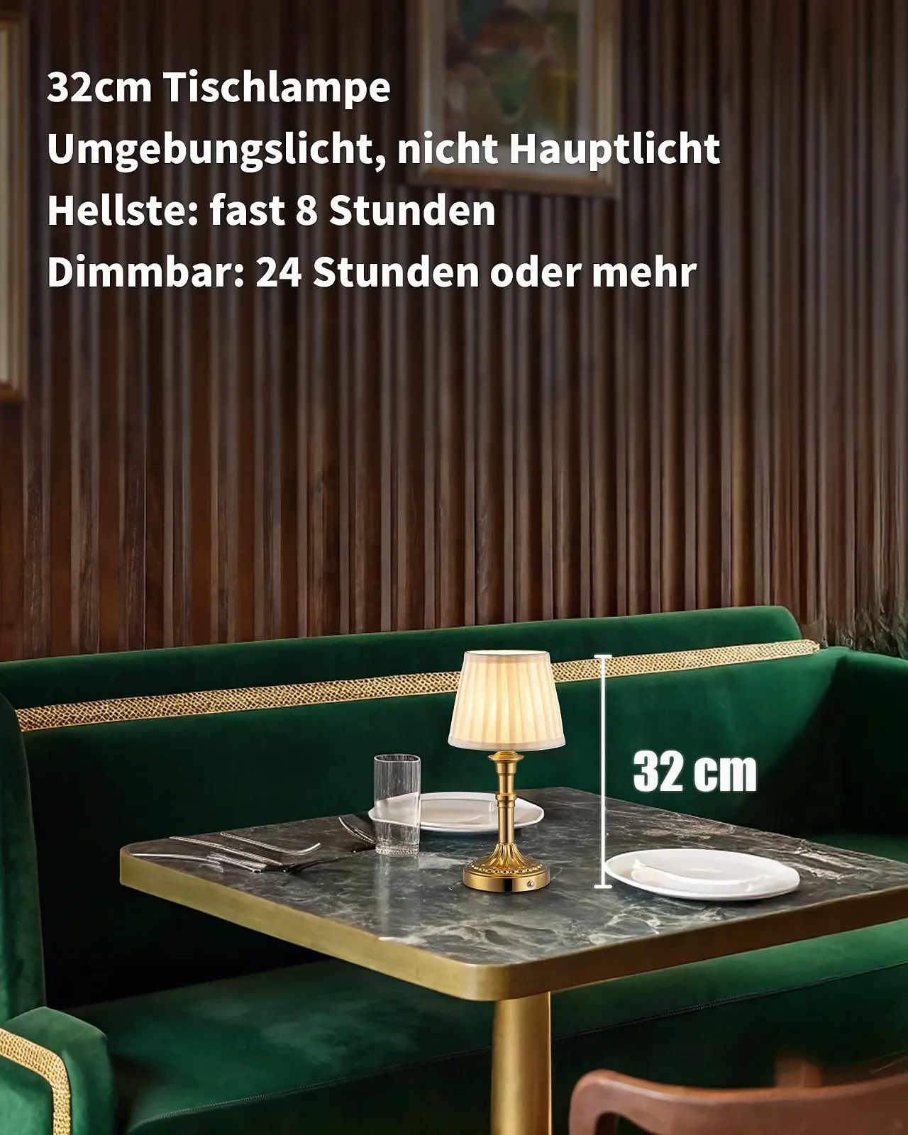 Настільна лампа LED бездротова сенсорна димована Bronze, фото №2