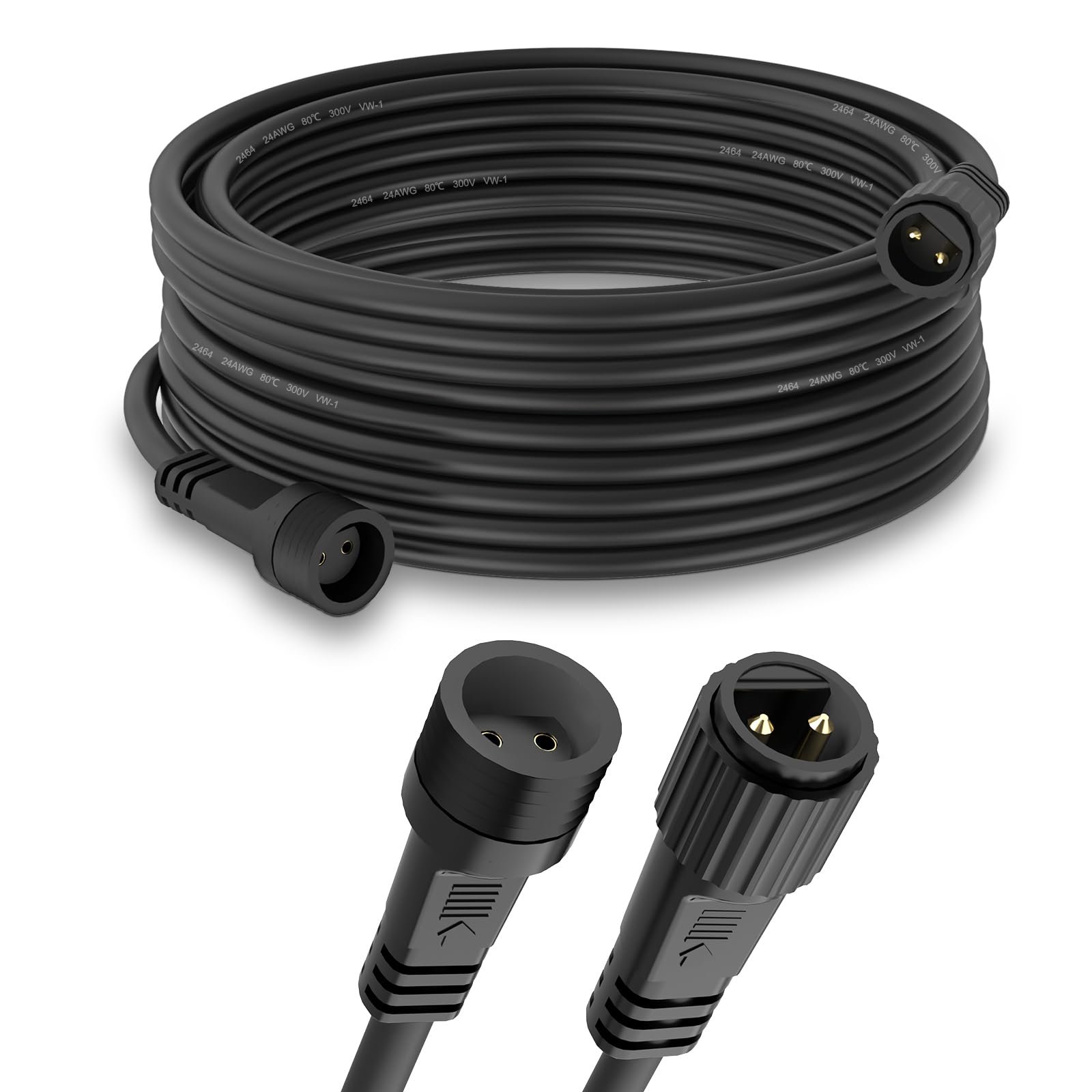 Удлинитель для гирлянд Dalugo 10 м, IP65 водонепроницаемый 2-контактный светодиодный удлинительный кабель для гирлянд, сосулек, новогодних гирлянд, сетчатых гирлянд, солнечных гирлянд, фото №1