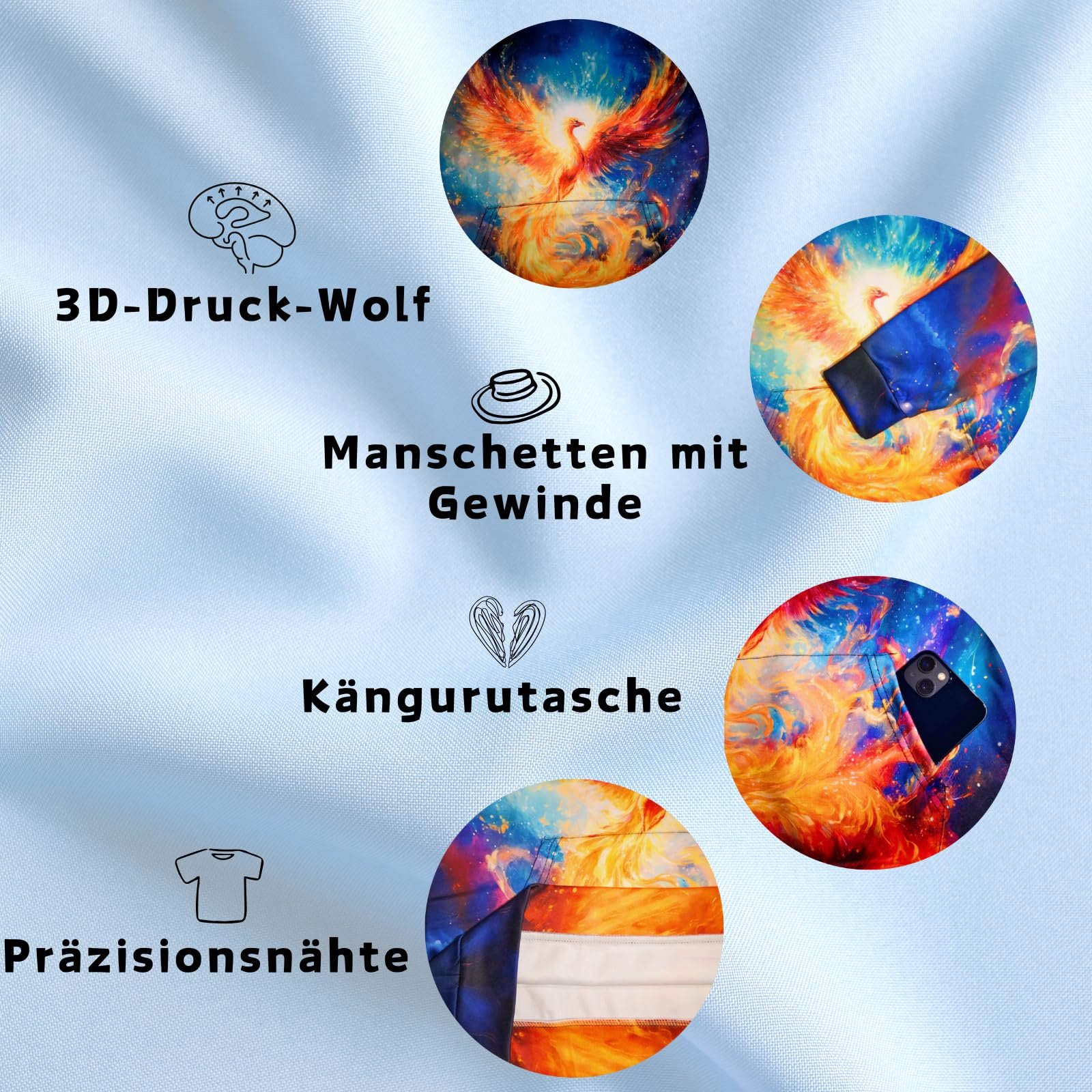 Худи Dounpum для мальчиков и девочек, пуловер, 3D принт, детская толстовка с капюшоном и карманами кенгуру, фото №3