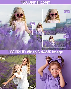 Цифровий фотоапарат 1080P 44MP 16X Digital Zoom 2.4 Inch LCD 32G Micro SD synthetic.ua - Фото 1