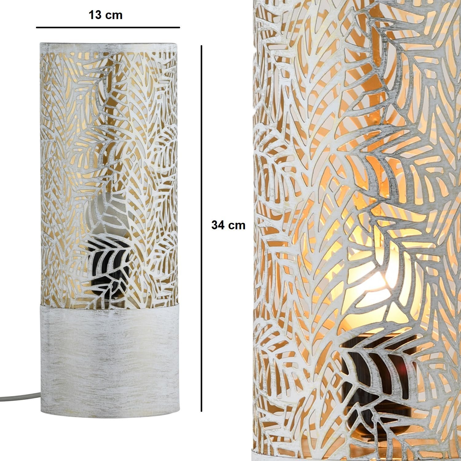 Настільна лампа Marrakech Verdure 34 см Метал White Gold E27, фото №6