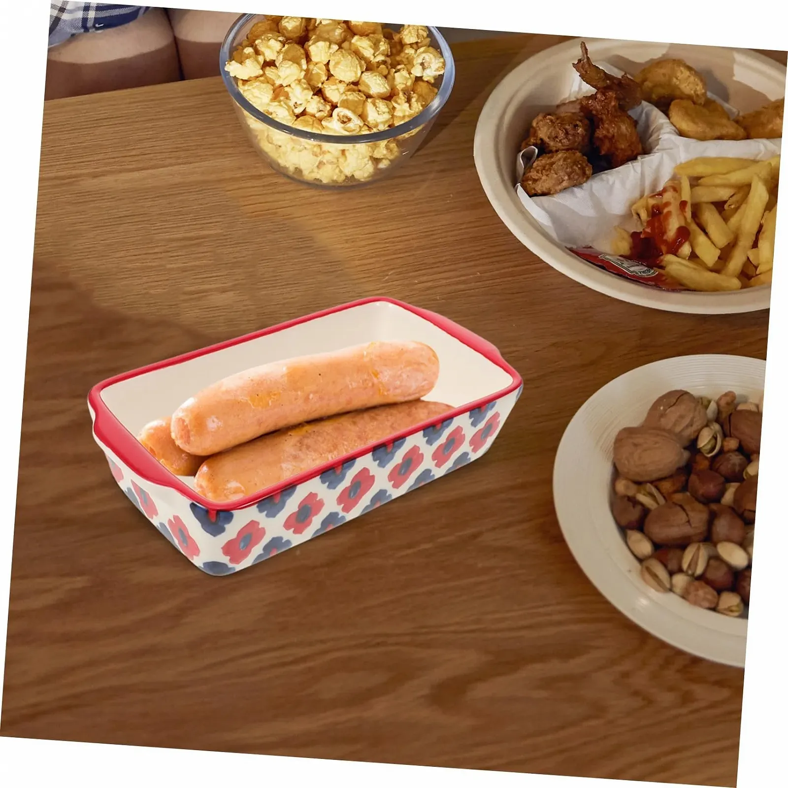 Форма для запекания Toyvian квадратная керамическая с двойными ручками, фото №6 Форма для запекания Toyvian квадратная керамическая с двойными ручками, фото №6