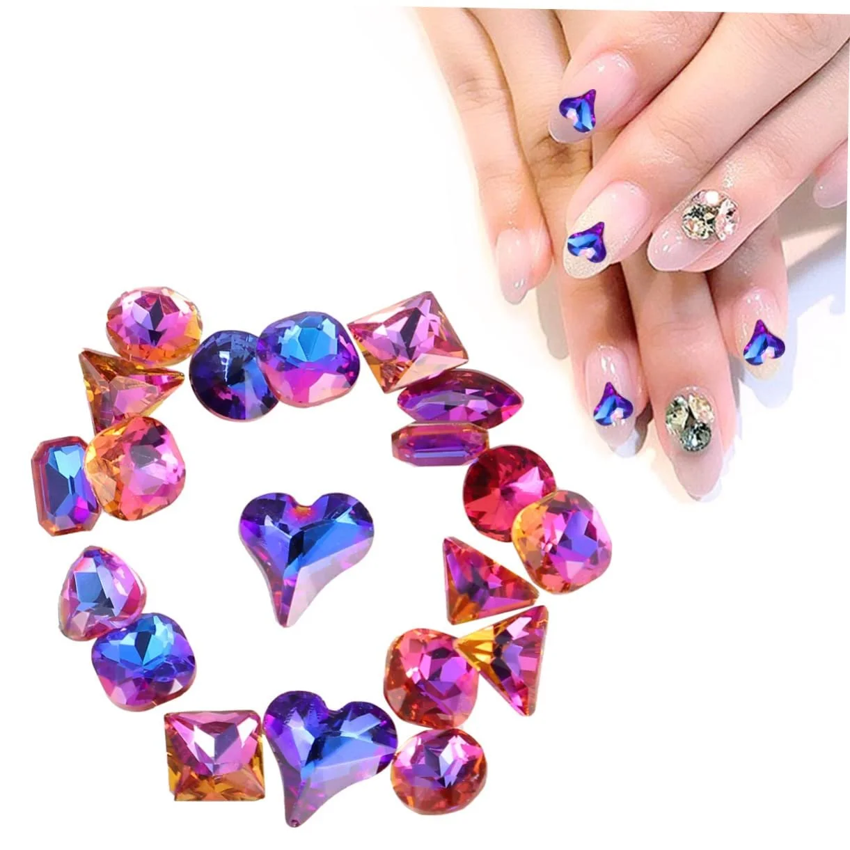 Наклейки для ногтей декоративные, 20 шт., аксессуары для маникюра, случайный дизайн, фото №2