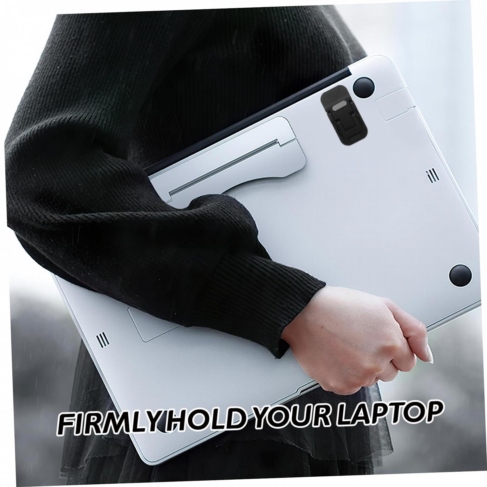 Подставка для ноутбука Veemoon Эргономичная складная компактная Держатель для ноутбука Невидимый клей на спинке Экономия места Улучшенная осанка Мобильный аксессуар для ноутбука для стола Черный, фото №7