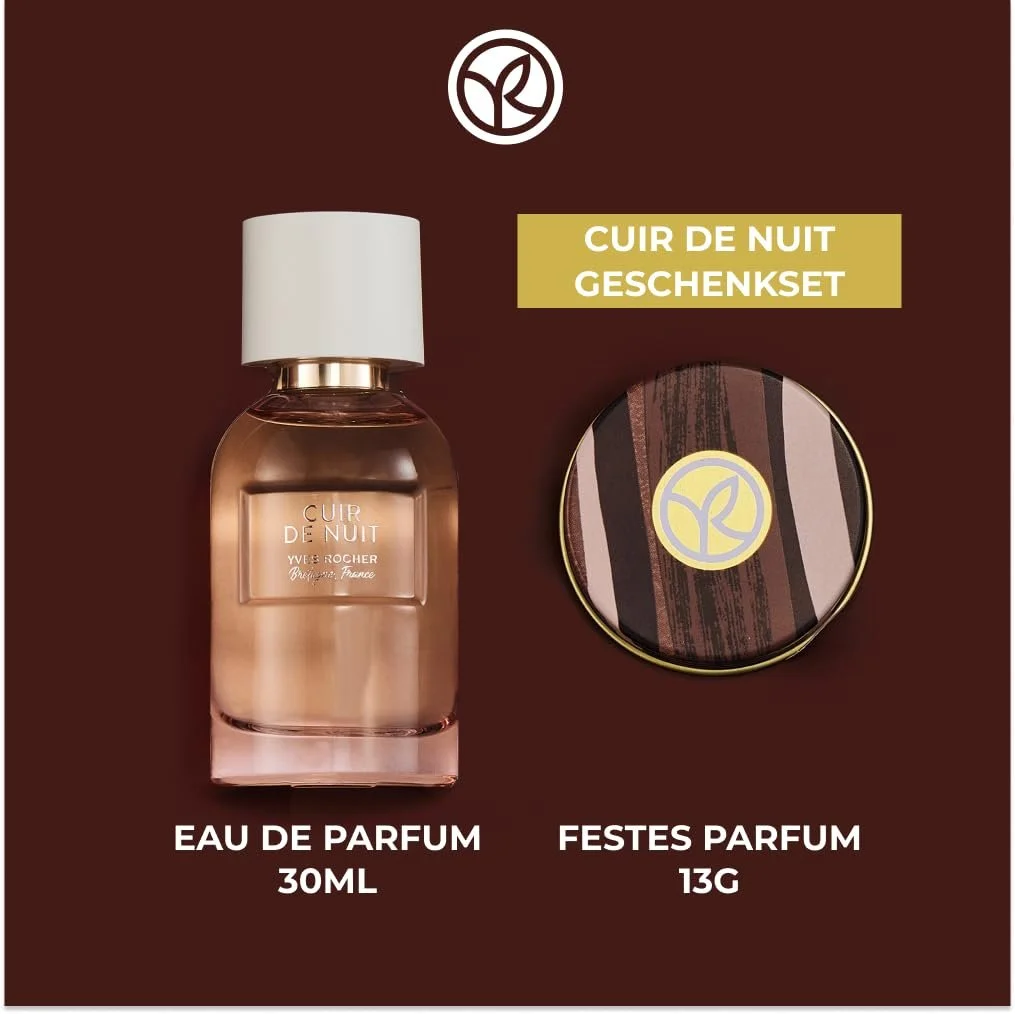 Подарунковий Набір Yves Rocher Cuir de Nuit PLEINES NATURES: Парфуми 30 мл та Тверді Парфуми, фото №2