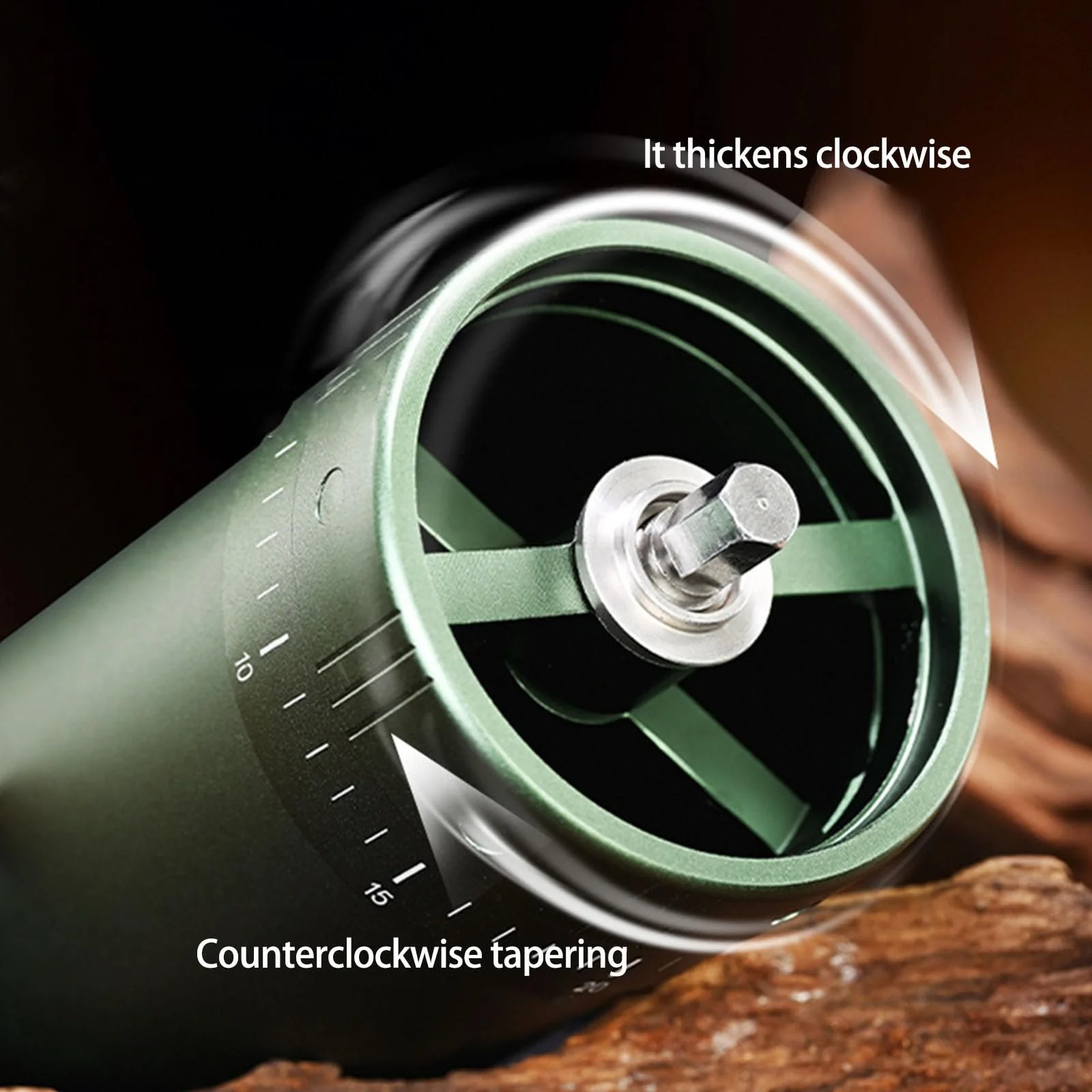 Ручна кавомолка для подорожей, маленька, підходить для кемпінгу та використання в приміщенні, фото №3