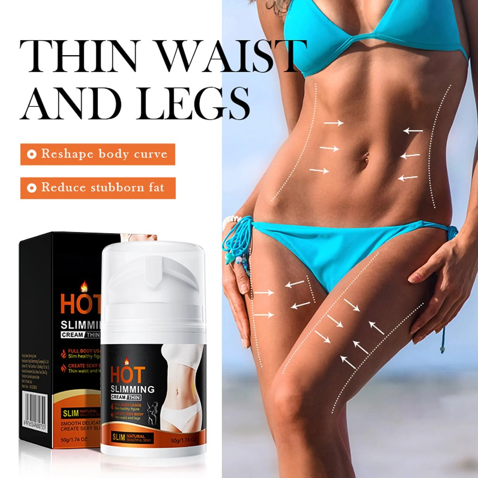 Крем Антицелюлітний для спалювання жиру, Зміцнюючий крем для тіла BodySlimmingCream, фото №5