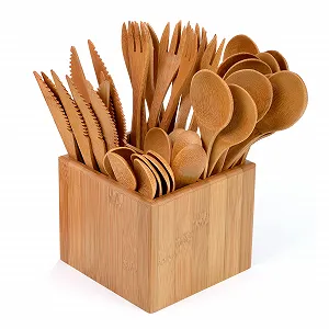 Купити Набір столового приладдя GRÄWE, 41 предмет для 10 осіб, дерев'яне столове приладдя в бамбуковій коробці, екологічно чисте, біорозкладне - Фото 1 Набір столового приладдя GRÄWE, 41 предмет для 10 осіб, дерев'яне столове приладдя в бамбуковій коробці, екологічно чисте, біорозкладне - Фото 1