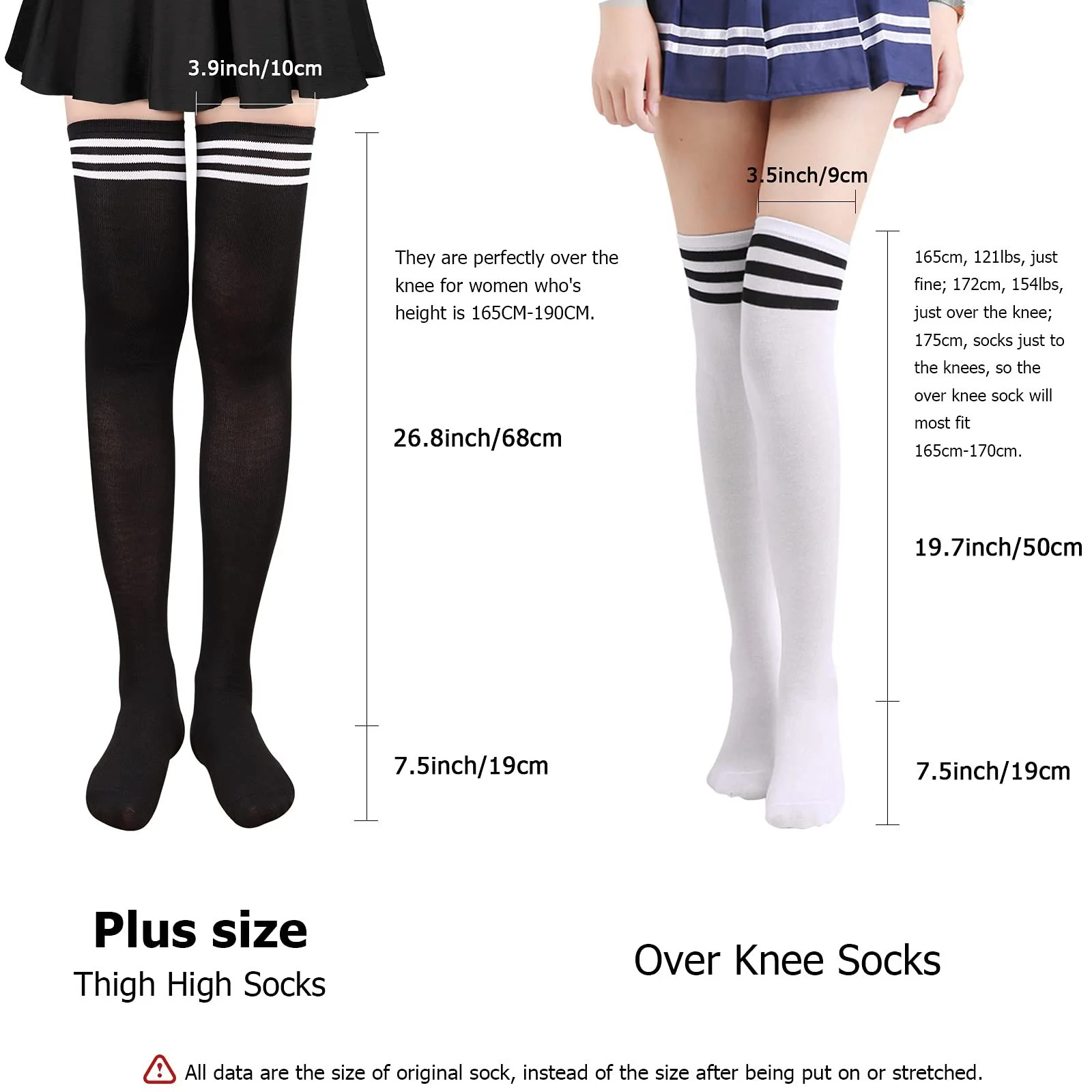 Шкарпетки вище коліна DRESHOW 6 пар для жінок та дівчат, фото №7