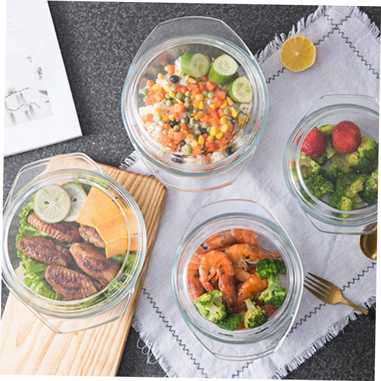 Миска Veemoon стеклянная термостойкая с крышкой 0.65 L для микроволновой печи и духовки, фото №4 Миска Veemoon стеклянная термостойкая с крышкой 0.65 L для микроволновой печи и духовки, фото №4