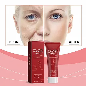 Маска для лица Red Lacto Collagen Wrapping, корейская маска для ухода за кожей лица, смягчающая коллагеновая маска-пленка, для разглаживания морщин, сияющей кожи, уменьшения пор (3 штуки) synthetic.ua - Фото 1