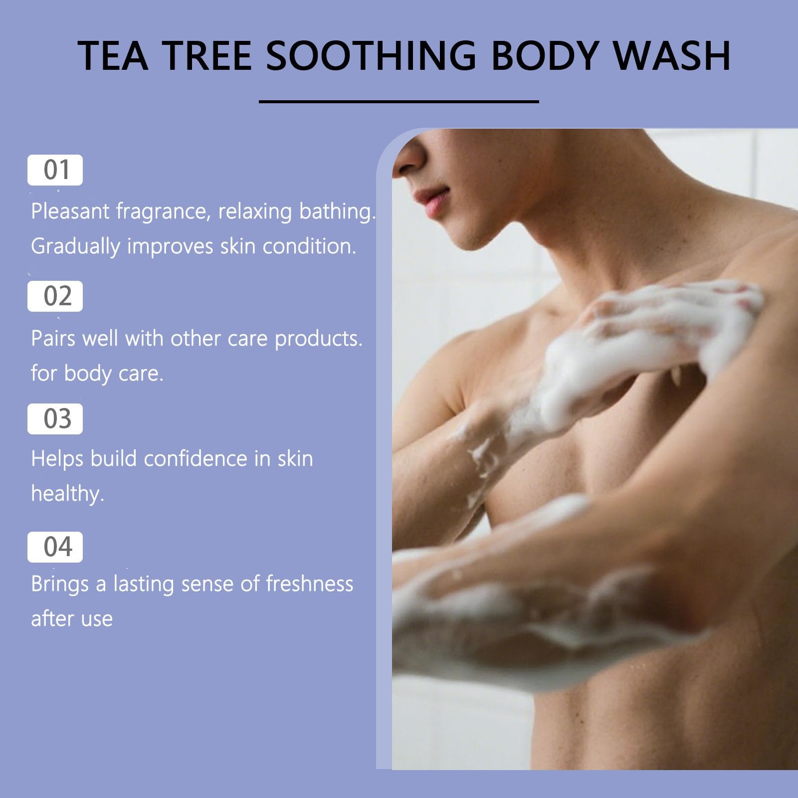 Гель для душу Tea Tree Очищувальний з олією чайного дерева 2 шт., фото №6