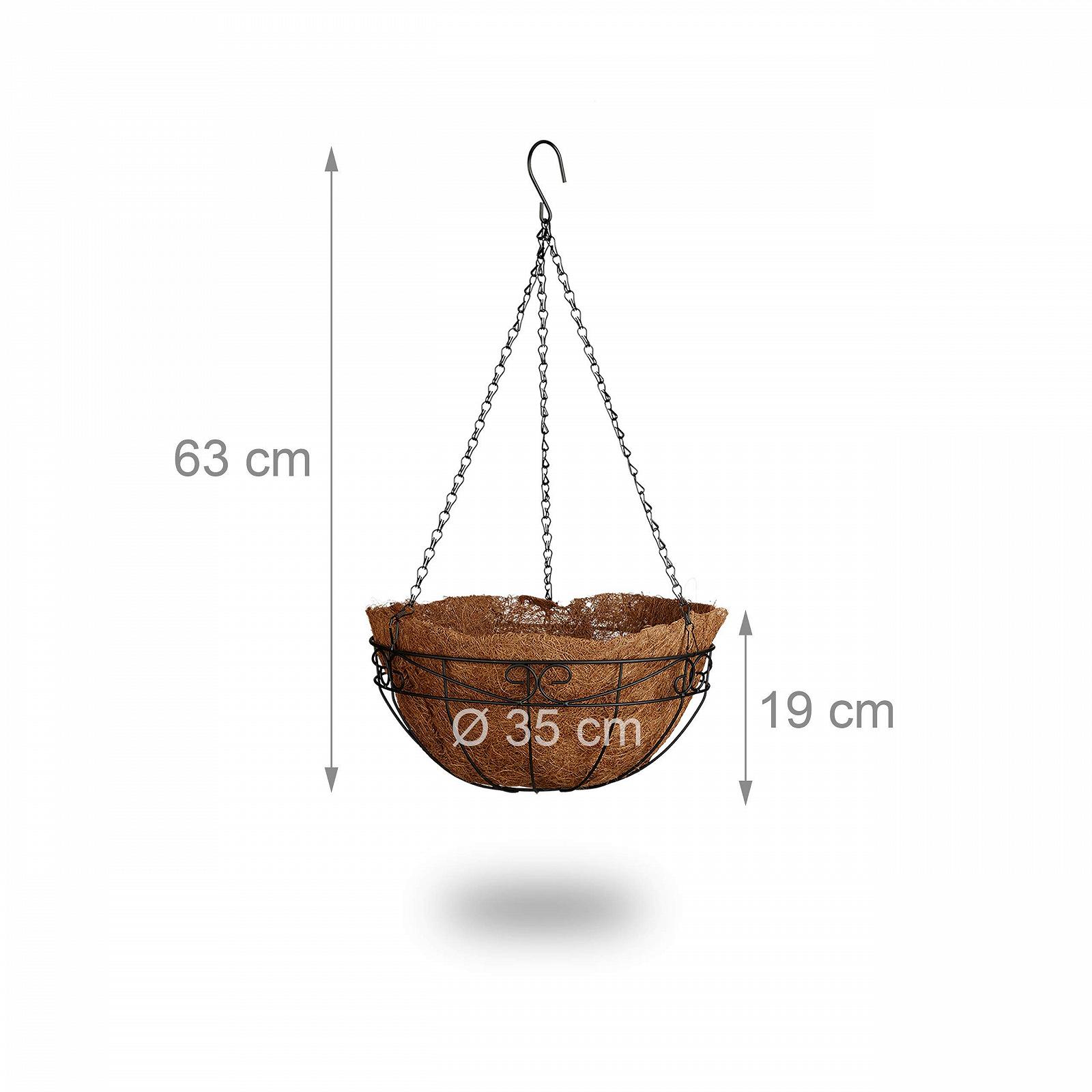 Підвісні кошики Relaxdays Набір 3 шт Коричневий, фото №3