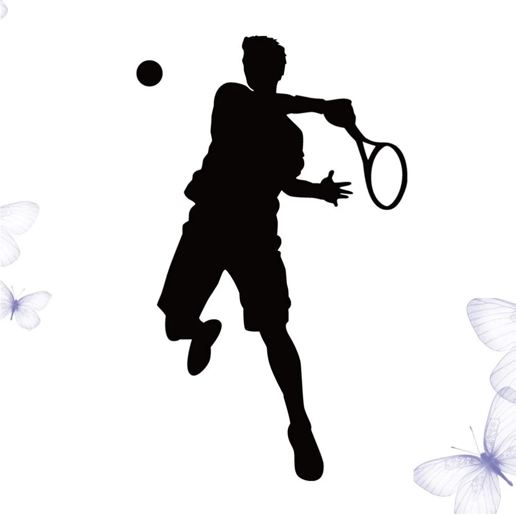 Наклейка на стіну BESPORTBLE Тенісист Вінілова Чорна, фото №9
