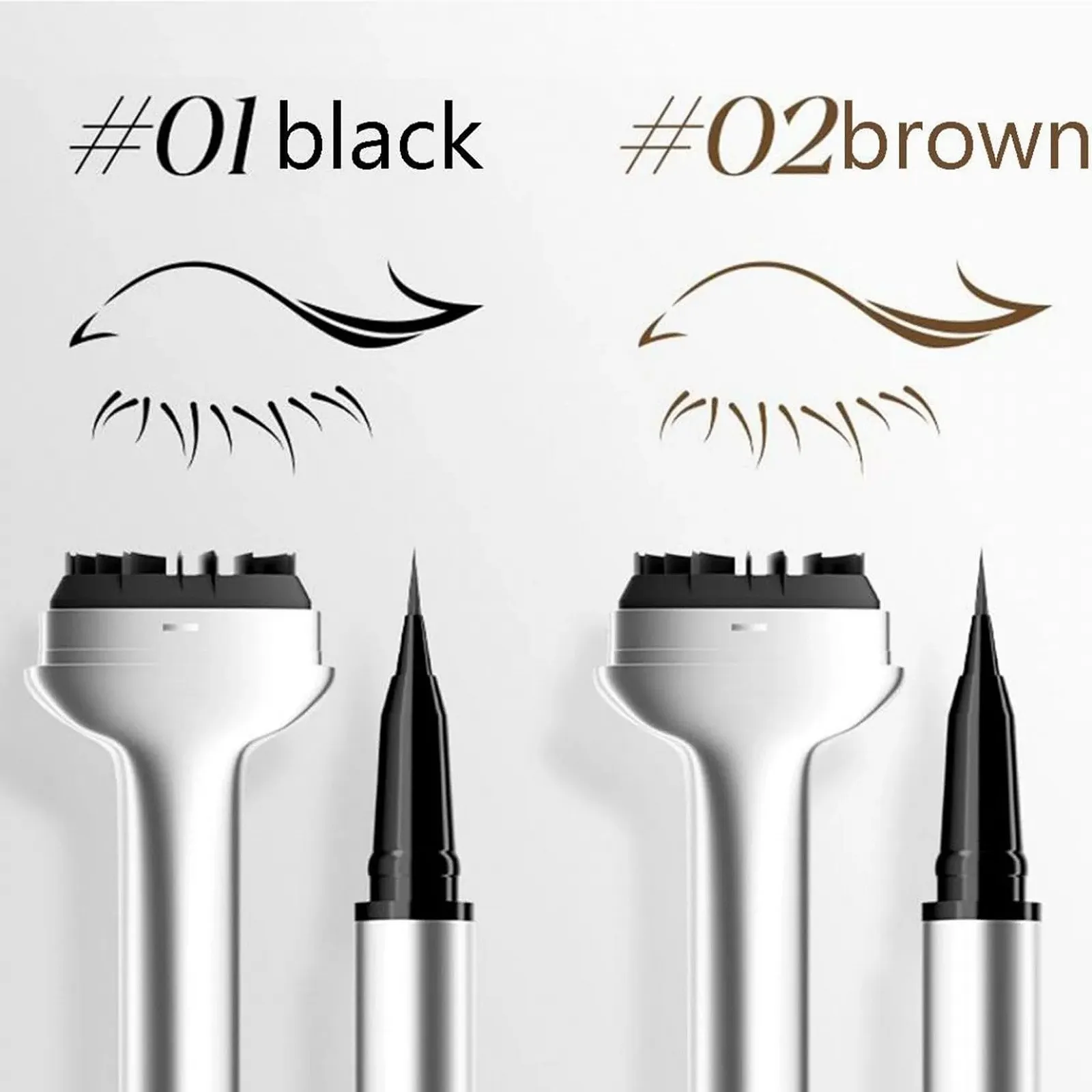 Двусторонняя жидкая Подводка для глаз Черный/Коричневый, фото №5