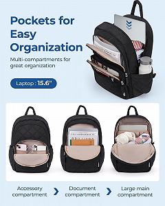 Рюкзак для ноутбука bagsmart Puffer Laptop Backpack 15.6 Inch стьобаний водонепроникний 15.6 Inch - Фото 1