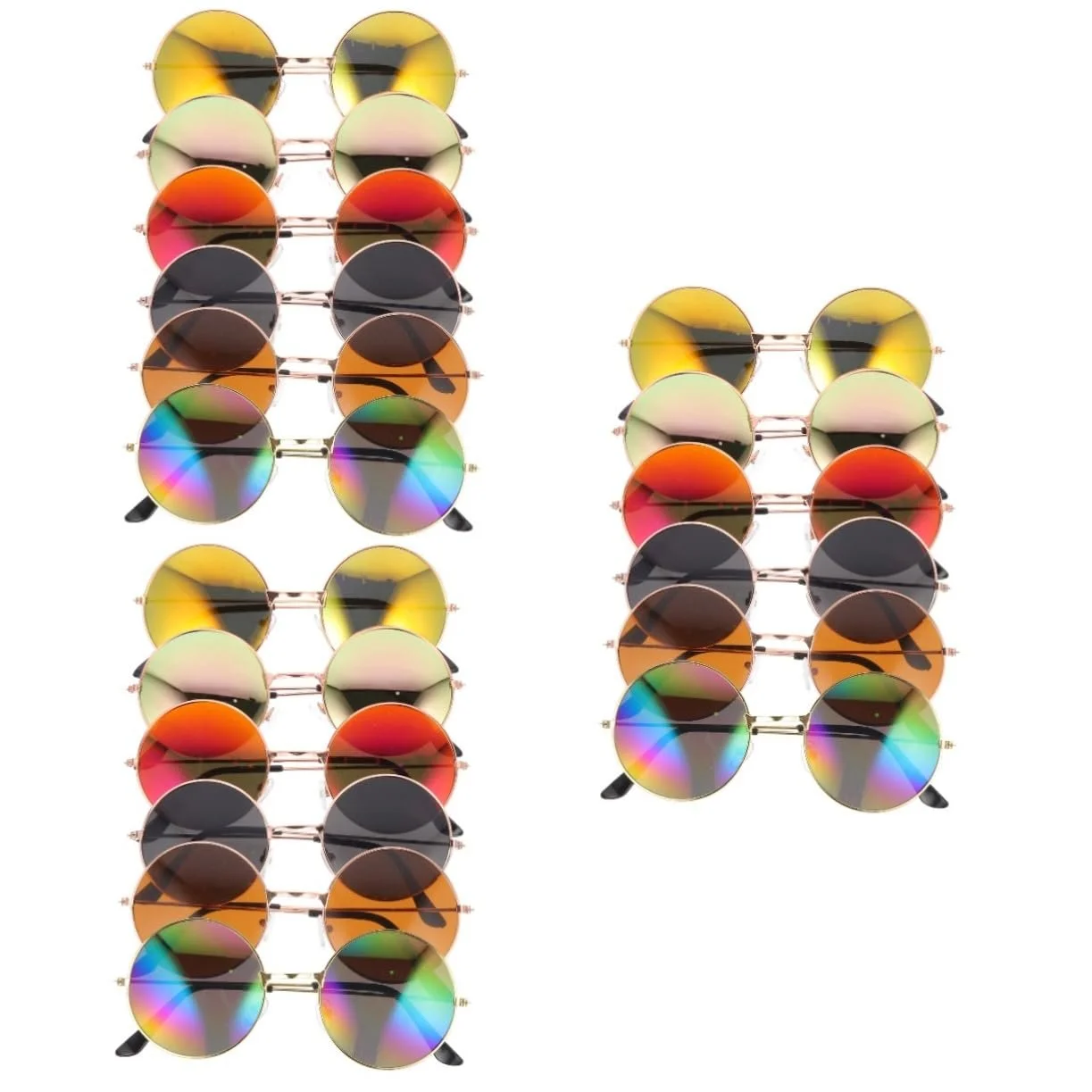Набір Круглі Сонцезахисні Окуляри PACKOVE 18 штук Різнокольорові, фото №1