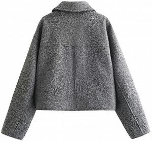 Коротка вовняна куртка Silver Basic Жіноча Повсякденна на блискавці synthetic.ua - Фото 1