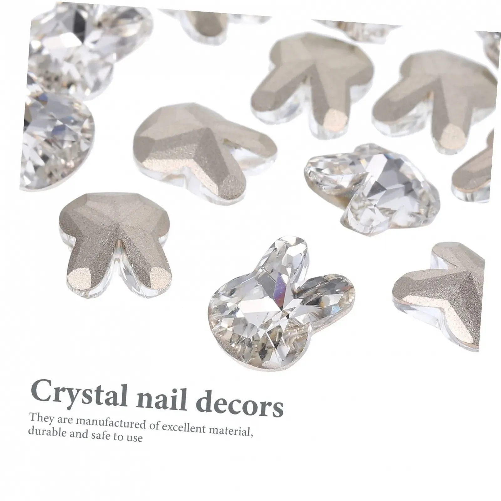 Прикраси для нігтів Кролик 3D, 100 шт, кришталеві аксесуари, фото №7