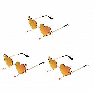 Сонцезахисні окуляри PACKOVE 3St Herz для чоловіків, смішні безрамкові - Фото 1