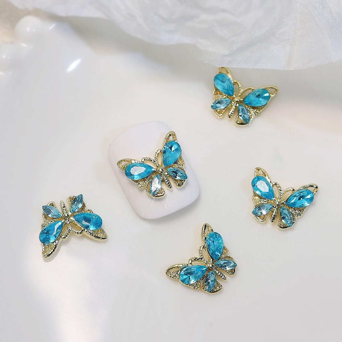 Стрази для нігтів Healeved Наклейки для нігтів Метелики Блискучий, фото №6