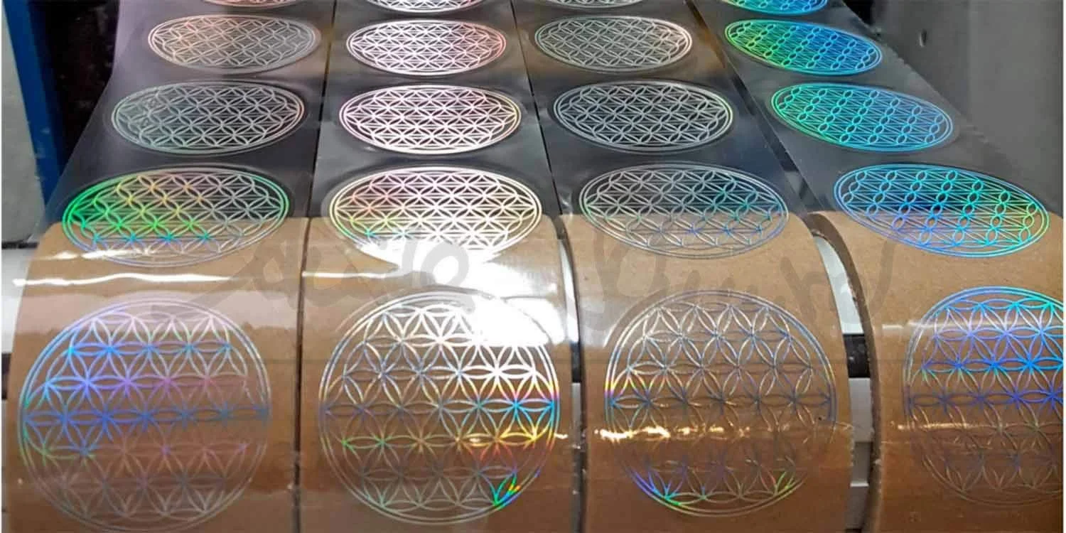 Наклейка Flower of Life 3 см 50 шт. прозора голограма, фото №3