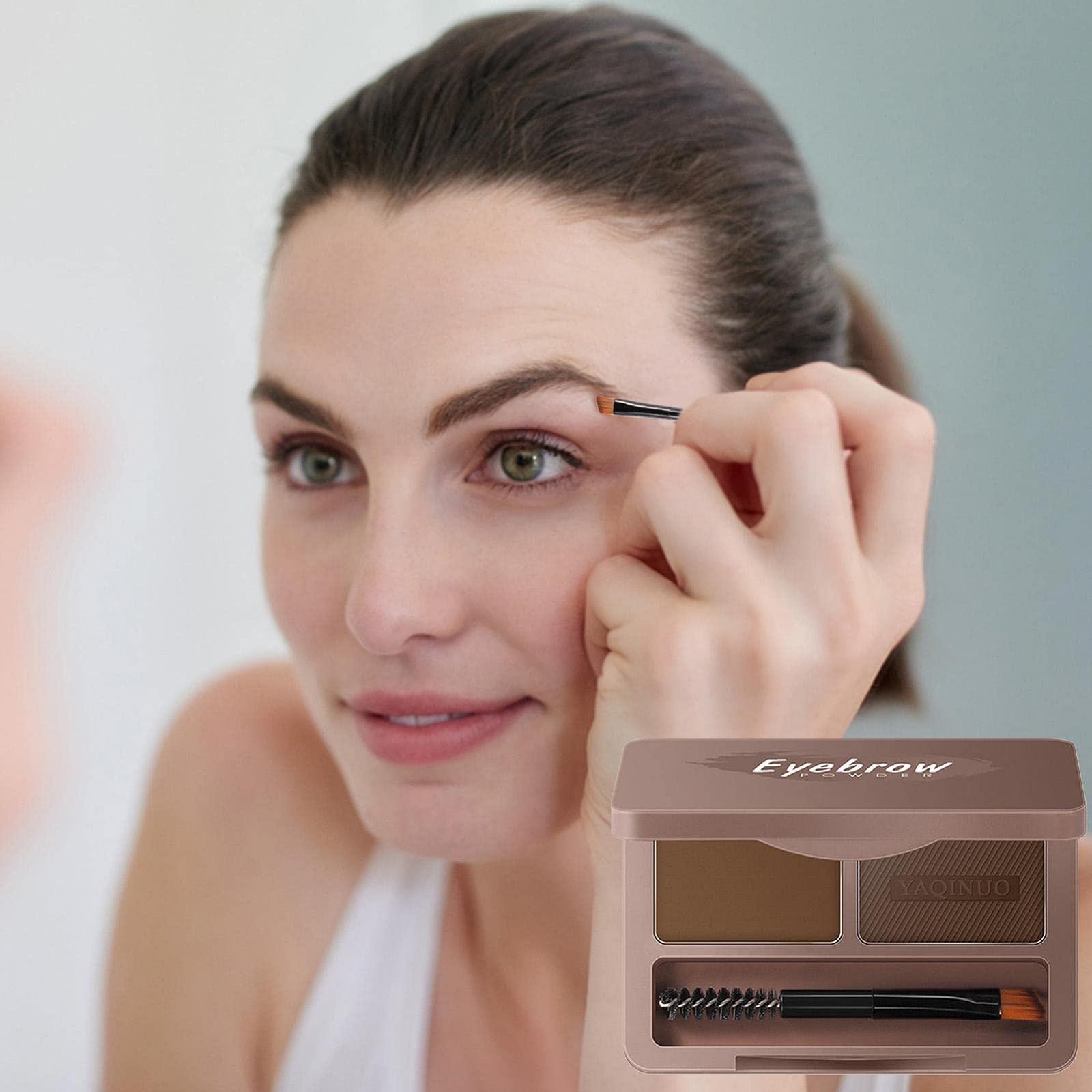 Пудра для бровей Rianpesn Waterproof Powder 2 цвета с кистью, зеркалом в футляре для путешествий для сумочки, фото №7