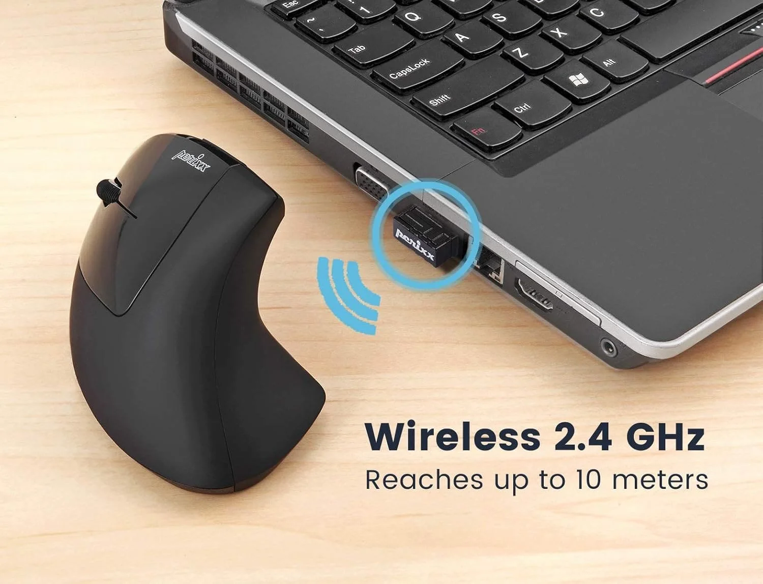 Безпровідна мишка Perixx PERIMICE-713L (ліва) 1600 DPI / 6 кнопок / Чорна, фото №6 Безпровідна мишка Perixx PERIMICE-713L (ліва) 1600 DPI / 6 кнопок / Чорна, фото №6