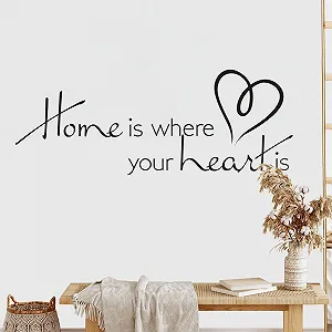 Наклейка на стіну GRAZDesign Home Is Where Your Heart Is 105 x 40 см Black - Фото 1