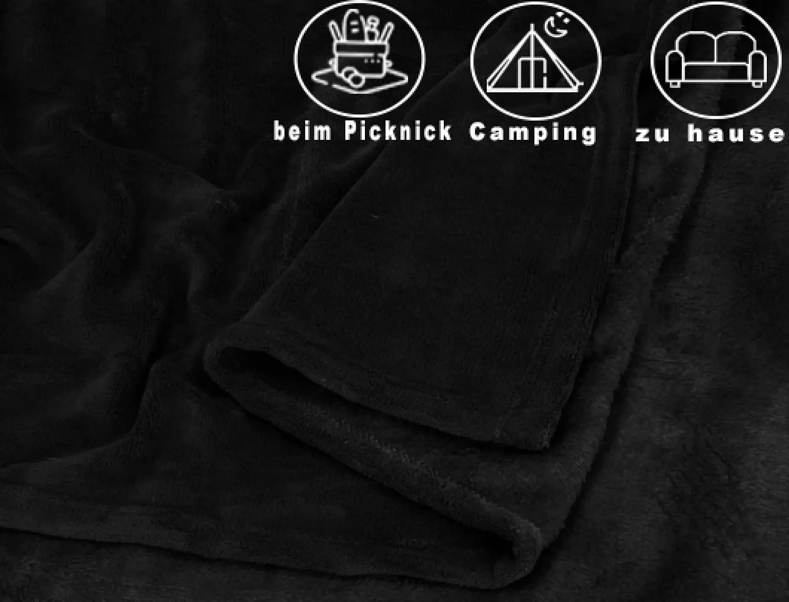 Покривало Betz Romania, чорна, тепла Покривало для дивану, 140 x 190 см, пухнаста Покривало для дивану, фото №3