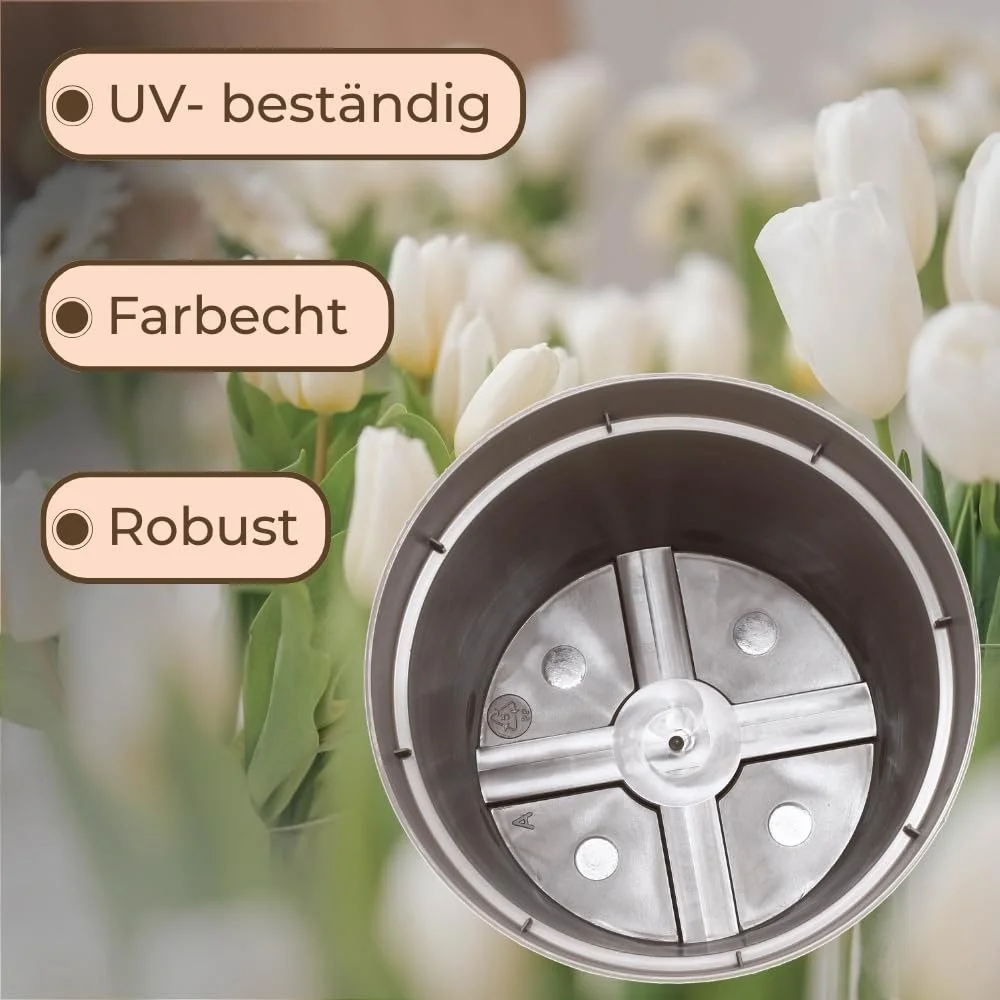 Набір підвісних кашпо GarPet пластикові 16х15 см 3 шт Тауп, фото №4