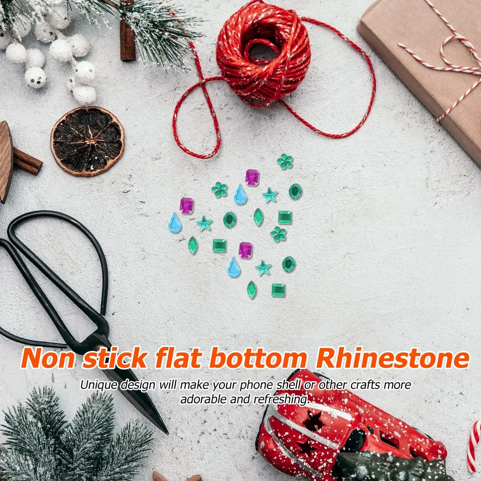 Стрази Healvian Серії 2 Sätze Acryl Bohrer Herz-strasssteine flatback, акрилові, flatback, для нігтів, фото №9