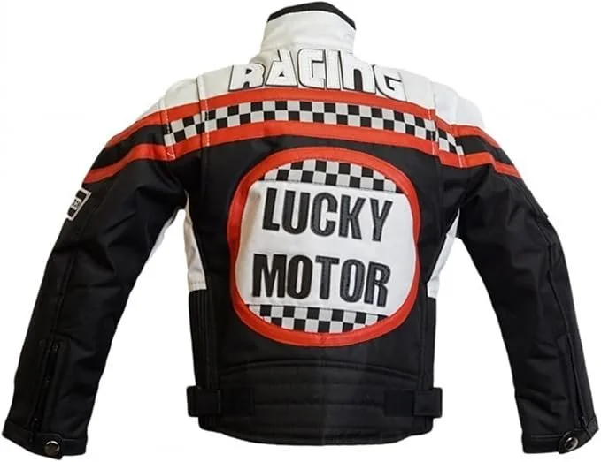 Дитяча байкерська куртка MDM чорно-біла, мотоциклетна, фото №2