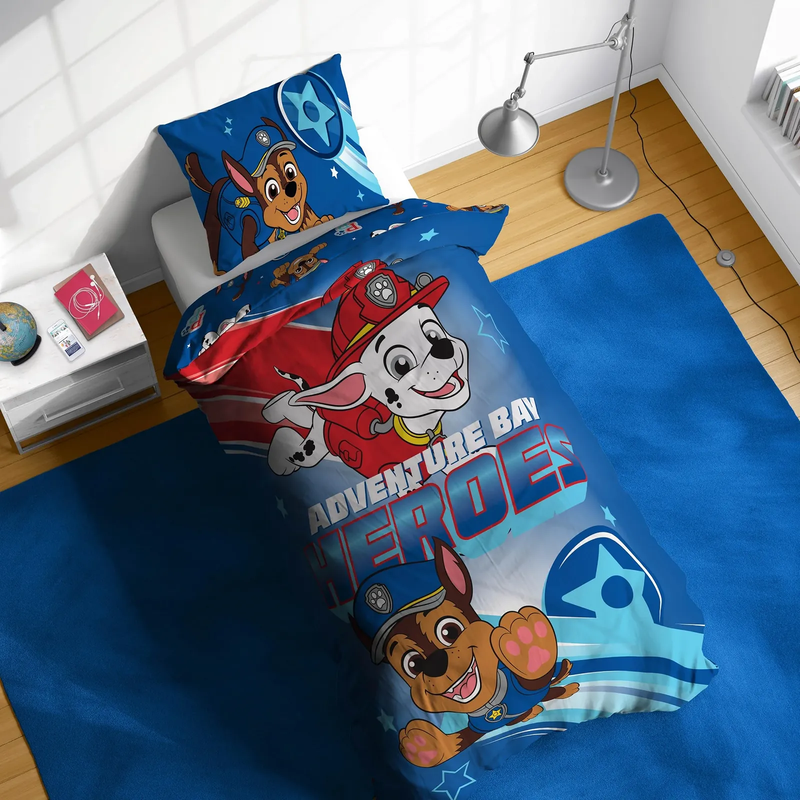 Постільна білизна Jay Franco Nickelodeon Paw Patrol Бавовна Чейз Блакитний, включає наволочку, 80 x 80 см, фото №6