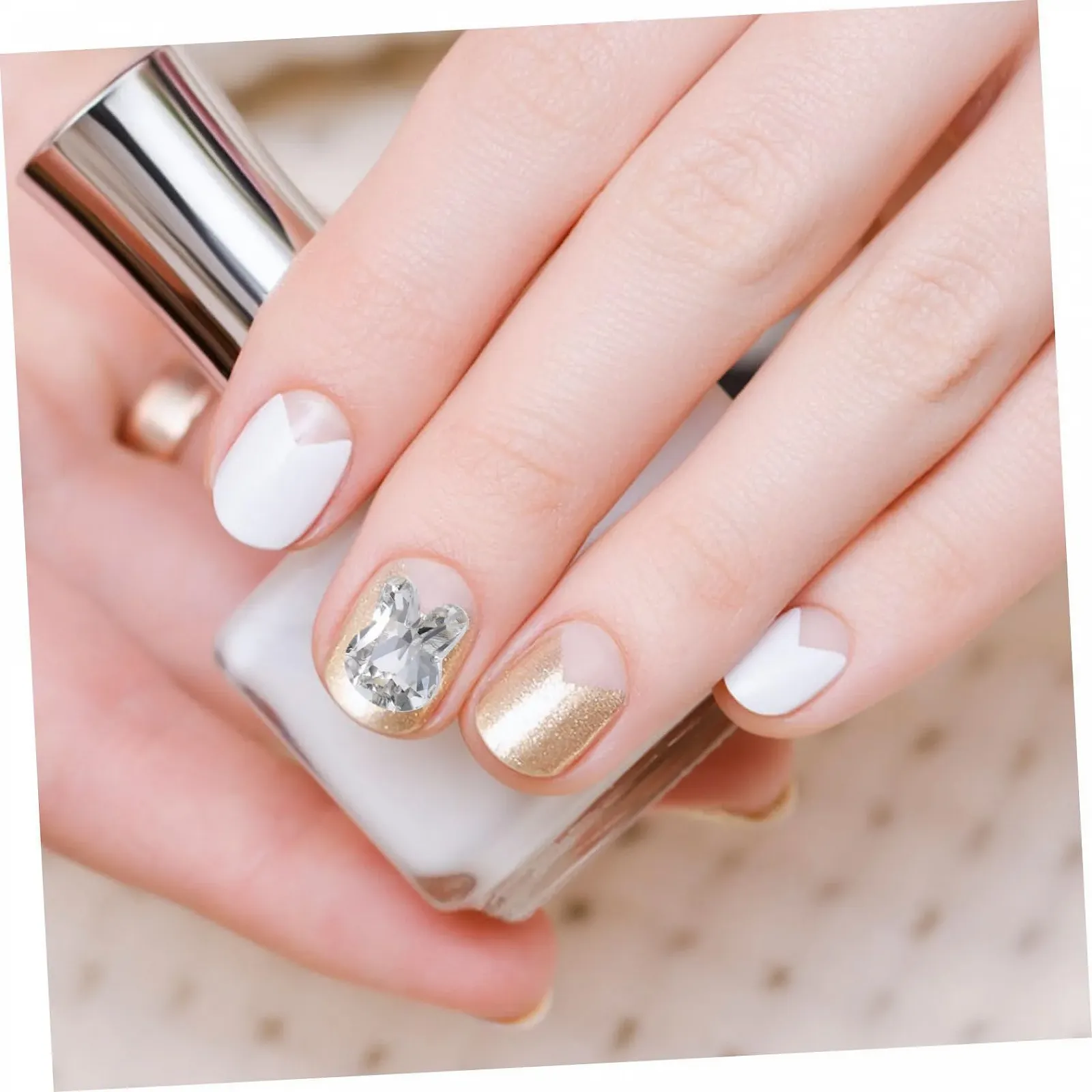 Стразы для ногтей FRCOLOR 40 шт. Набор для украшения ногтей с милыми кроликами для творческого маникюра. Легко наносятся, долговечные, изготовлены из высококачественных материалов, фото №4