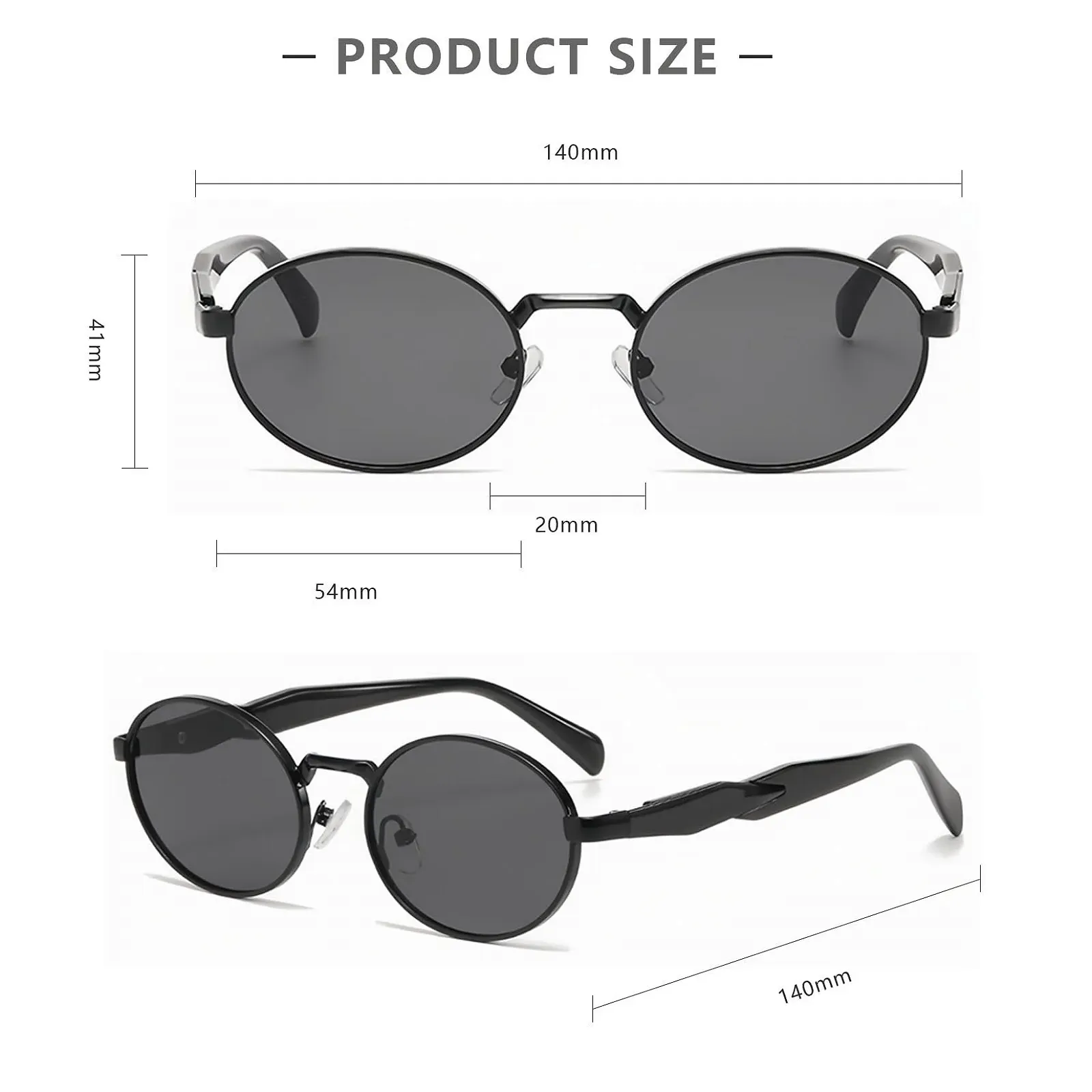 Вінтажні овальні сонцезахисні окуляри JCTAIFOO Ретро Стильні, фото №3