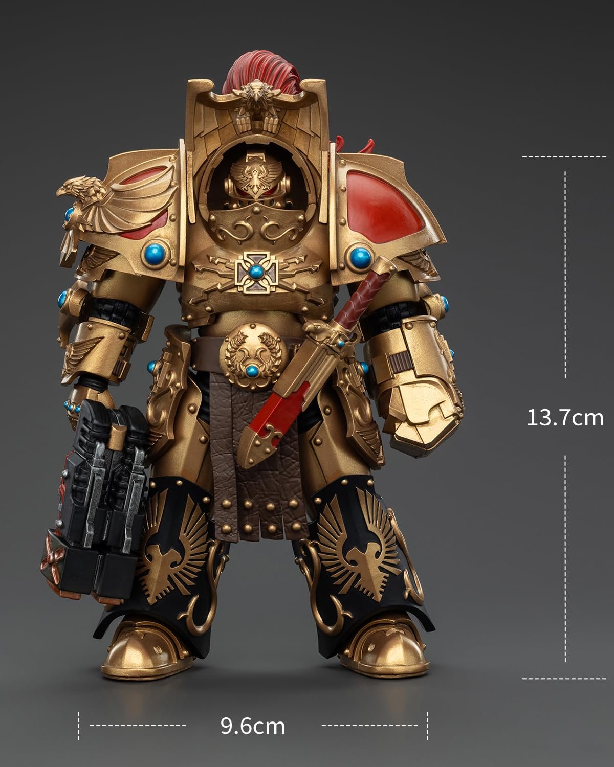 Фигурка JoyToy Warhammer 40K Legio Custodes Aquilon Terminator Squad Aquilon с Twin-Linked Adrathic Destructor, 1:18, фото №6