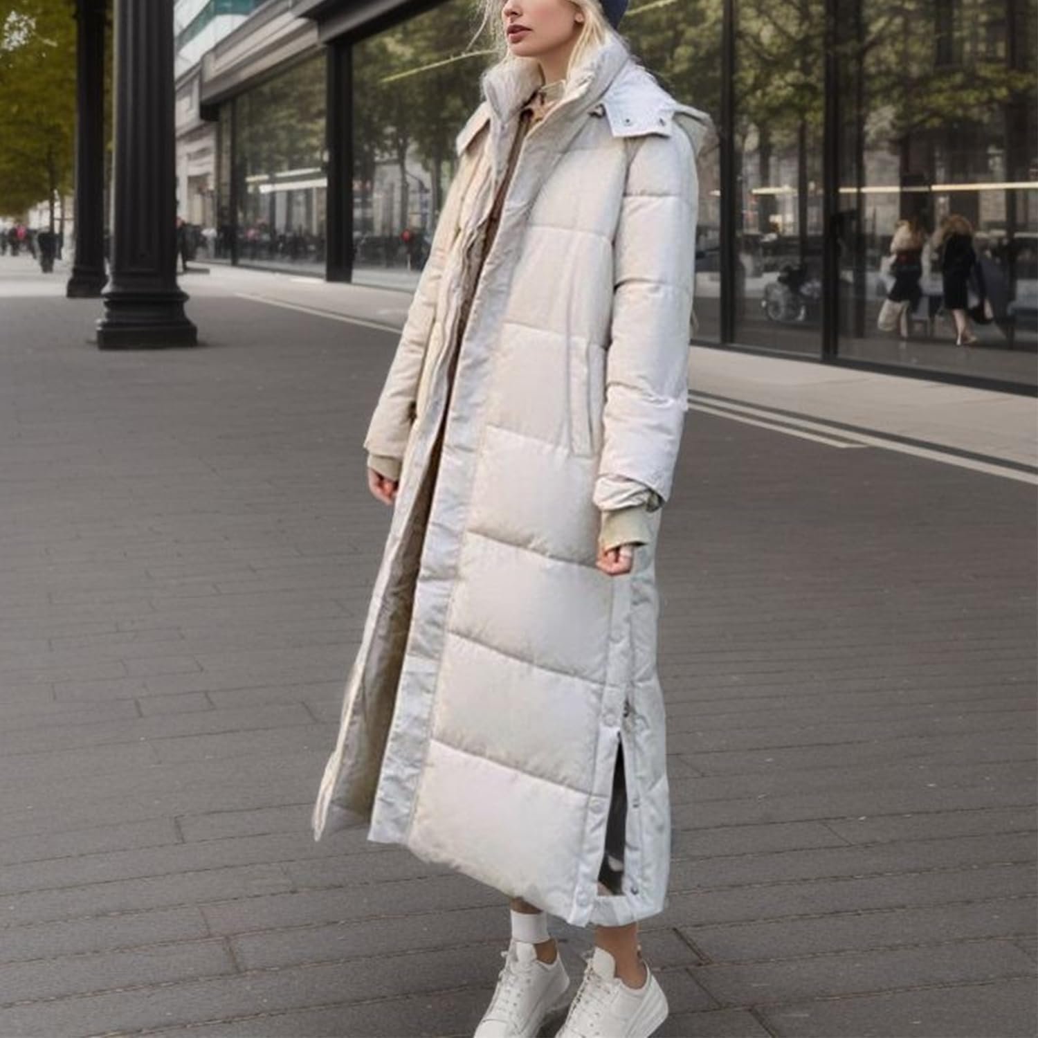 Пальто Petalum Зимнее Длинное Стеганое С капюшоном Хлопковое, фото №2