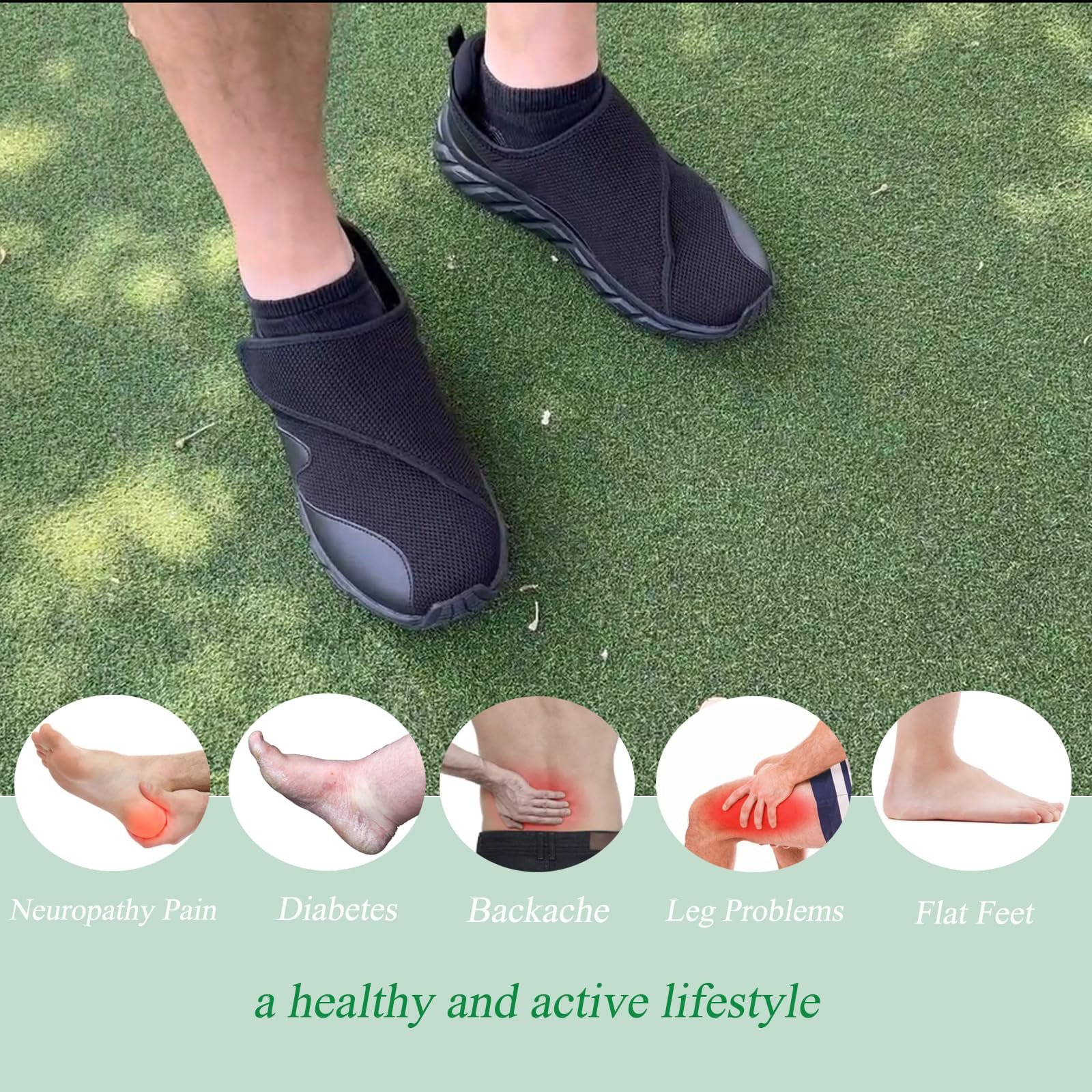 Чоловічі діабетичні кросівки широкої посадки з регульованою застібкою для набряклих ніг, фото №5 Чоловічі діабетичні кросівки широкої посадки з регульованою застібкою для набряклих ніг, фото №5