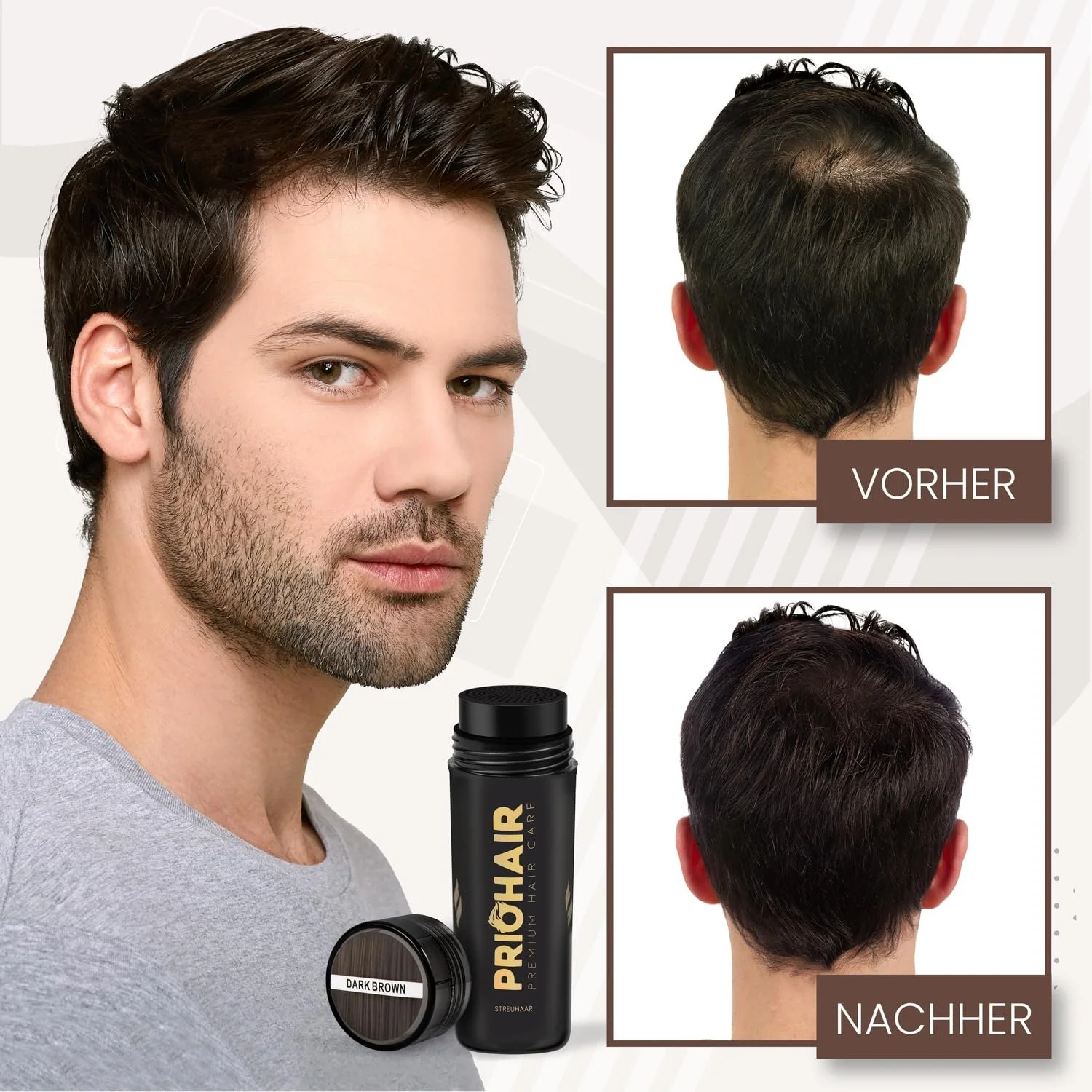 Пудра для волосся PRIOHAIR Root Powder для миттєвого загущення волосся для чоловіків і жінок, фото №3