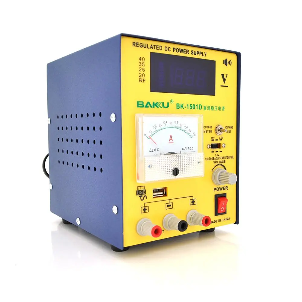 Блок питания с цифровой индикацией BAKKU BK 1501D 15 вольт 1 ампер защита от кз, фото №1