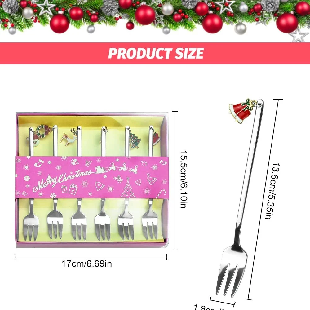 Набір з 6 десертних виделок з нержавіючої сталі, фото №2